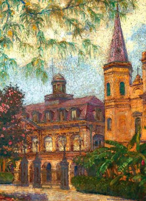 William Woodward Old Cabildo and Gateway to Jackson Square France oil painting art